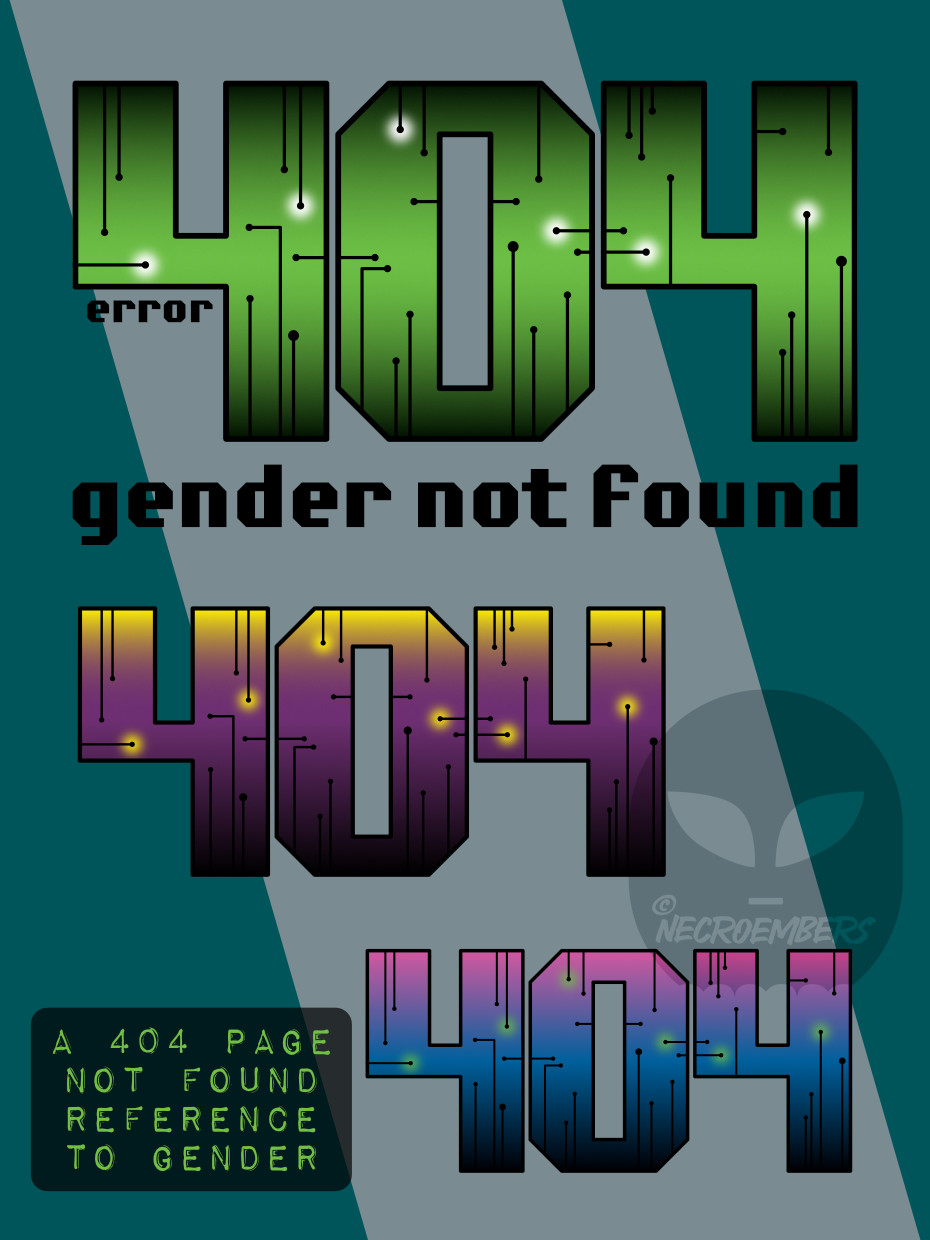404 gender not found with a circuit board within the 404 number
