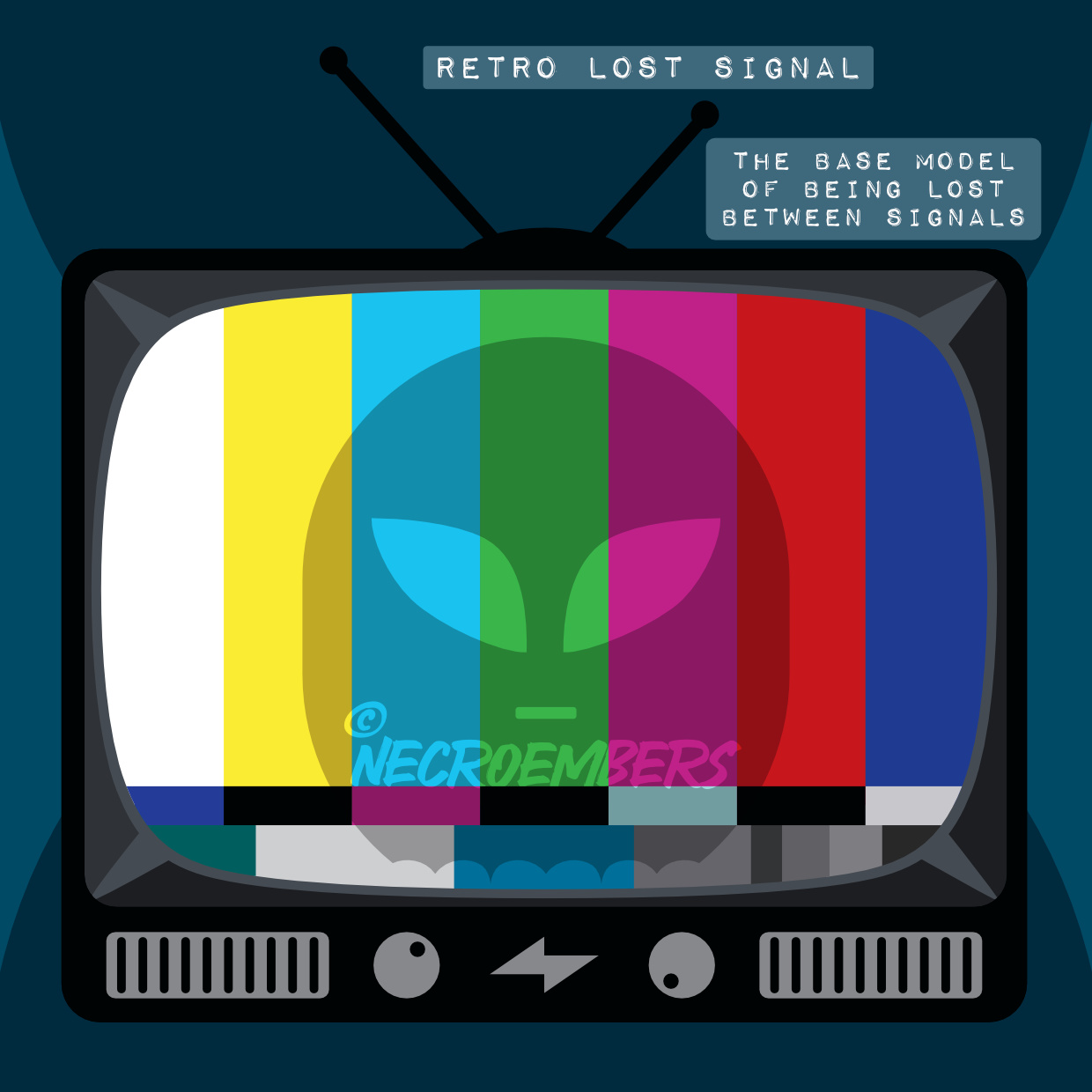 a retro tv illustration with the lost signal bars